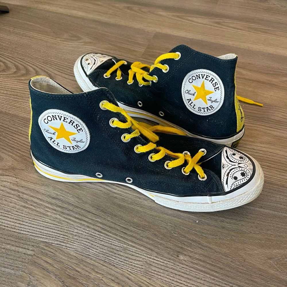 Unique yellow and black Chuck Taylors